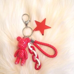 Popobe big size bear keychains with red star charm